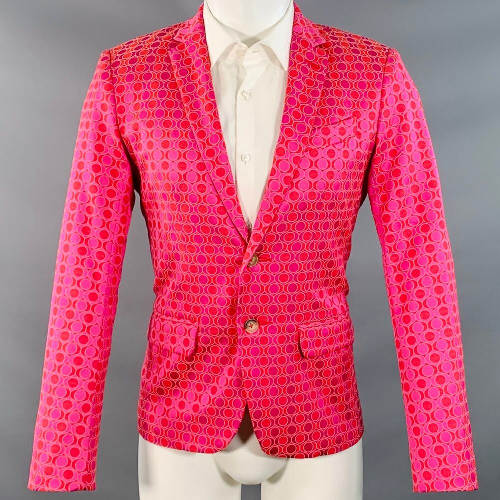 MR TURK Size 36 Pink Purple Circles Polyester Blend Sport Coat